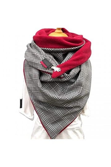 ACiyD Écharpe en Cachemire Hiver Femmes Bouton dimpression à Pois Solides châles Chauds écharpe écharpes Femmes châles C Ta