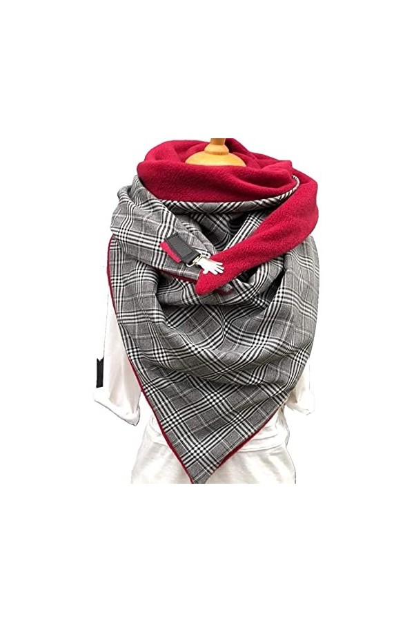 ACiyD Écharpe en Cachemire Hiver Femmes Bouton dimpression à Pois Solides châles Chauds écharpe écharpes Femmes châles C Ta