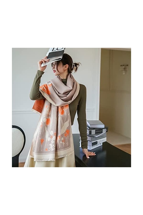 ABGRC Écharpe Écharpe en Cachemire, Épaissir Les écharpes de Manteau de Couverture Chaude, Châles imprimés Double Face Wraps,
