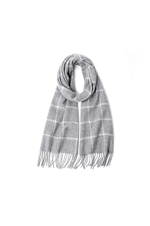 Foulard en Soie, Écharpes de Couverture pour Femmes Pure Color Wool Spinning Tassel Dames Châle Hiver Plaid Doux Chaud Long C