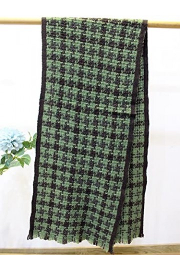 RFEGEF Foulard Femme,Dames Écharpes Et Châles Vert Clair Rétro Mode Treillis Laine Gland Long Doux Hiver Écharpes Grand Chaud