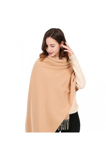 ERFMFKL Châle en laine rouge pour femme - Écharpe dhiver à pompons - Pour garder au chaud, Kaki9., 180x70cm