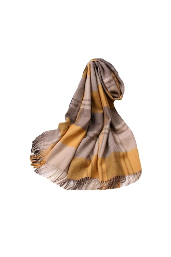 Hdhdeueh Écharpe chaude en laine pour femme Châles classiques à carreaux, Couleur 2, taille unique