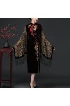Kigauru Echarpes Femme Cheongsam avec Style Ethnique Rétro Printemps Et Automne Robe Chinoise À Franges Banquet Écharpe Châle