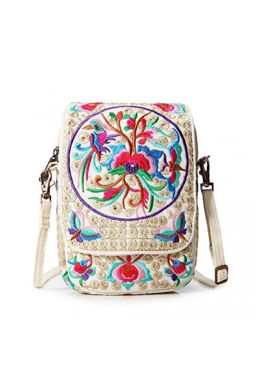 Goodhan Mini sac à bandoulière vintage fait main pour femme, Style 01 : matériau de base amélioré, beige, Basic Size