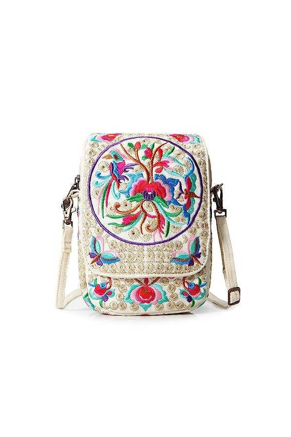 Goodhan Mini sac à bandoulière vintage fait main pour femme, Style 01 : matériau de base amélioré, beige, Basic Size