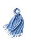 ZOOPX Écharpe en Cachemire Pashmina, châles et écharpes en Pashmina Doux pour Femmes pour Toutes Les Saisons,Blue B-180X35cm