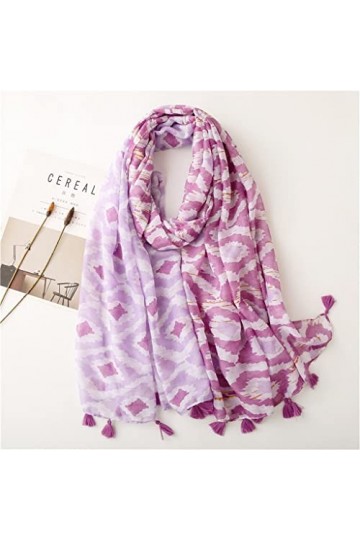 Yalych Femmes écharpe Impression Coton Sentiment Viscose hijabs écharpes for Dames châles enveloppes Pashmina étoles Décorati