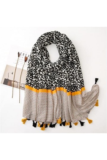 Yalych Femmes Floral Chaîne Patchwork Gland Viscose Châle Écharpe Lady Pashmina Stole 180 * 90Cm Décoration de la Robe