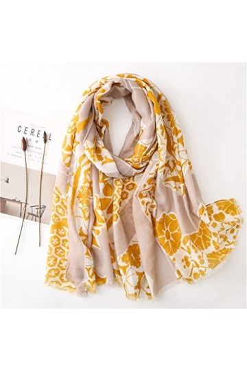 Yalych Femmes Chine Pure Floral Fringe Viscose Châle Écharpe Printemps Été Wrap Pashmina Étole Foulard Bufandas Décoration de
