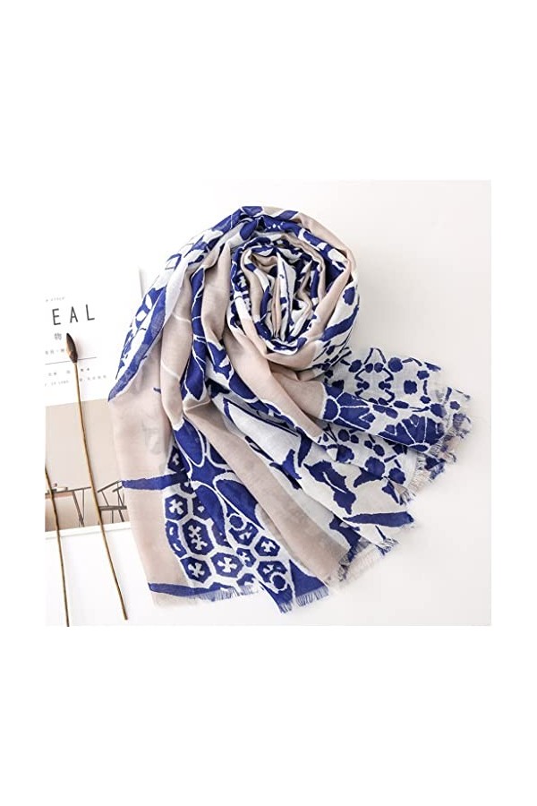 Yalych Femmes Chine Pure Floral Fringe Viscose Châle Écharpe Printemps Été Wrap Pashmina Étole Foulard Bufandas Décoration de