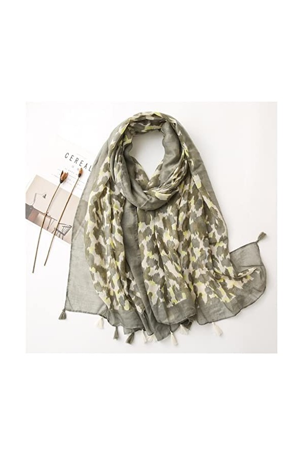 Yalych Léopard Gland Viscose Châle Écharpe Foulard Automne Hiver Foulards Hijab Étole Bufandas Wrap Pashmina Accessoires pour