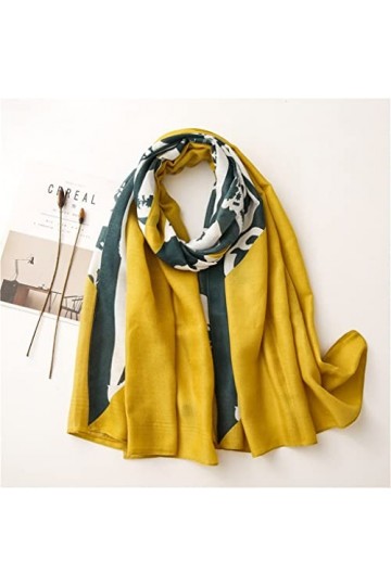 Yalych Écharpe châle en Viscose Lady Print Pashmina Stole Wrap Hijabs Décoration de la Robe