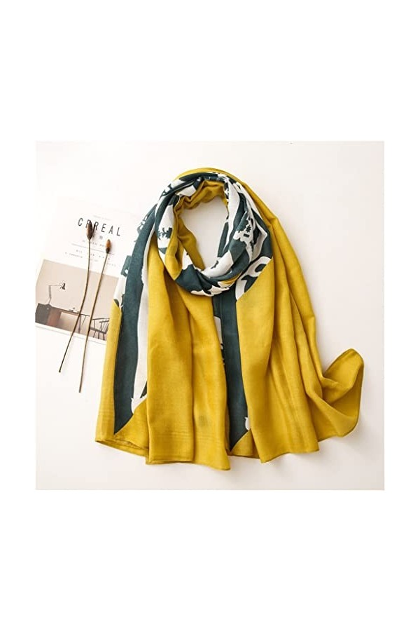 Yalych Écharpe châle en Viscose Lady Print Pashmina Stole Wrap Hijabs Décoration de la Robe