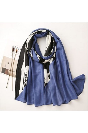 Yalych Écharpe châle en Viscose Florale Lady Print Pashmina Stole Wrap Hijabs Décoration de la Robe