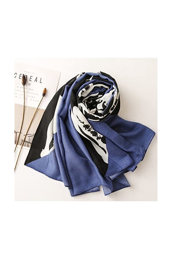 Yalych Écharpe châle en Viscose Florale Lady Print Pashmina Stole Wrap Hijabs Décoration de la Robe