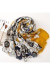 Yalych Paillettes Floral Patchwork Gland Viscose Écharpe Dame Imprimer Doux Châles et Wraps Pashmina Foulards Décoration de l