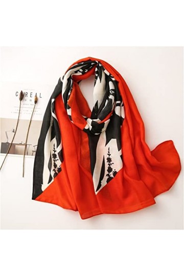 Yalych Écharpe châle en Viscose Florale Abstraite Lady Print Pashmina Stole Wrap Hijabs Sjaal Décoration de la Robe