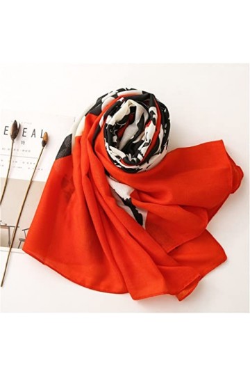 Yalych Écharpe châle en Viscose Florale Abstraite Lady Print Pashmina Stole Wrap Hijabs Sjaal Décoration de la Robe