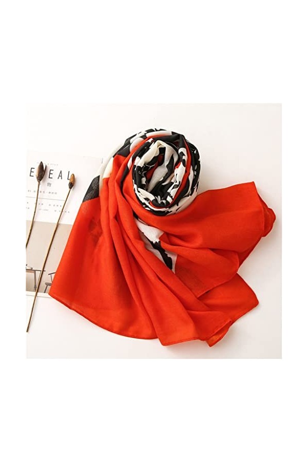 Yalych Écharpe châle en Viscose Florale Abstraite Lady Print Pashmina Stole Wrap Hijabs Sjaal Décoration de la Robe