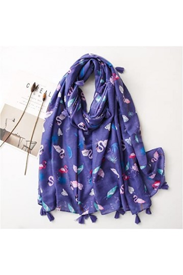 Yalych Foulard Châle Viscose Floral Lady Wrap Pashmina Étole Hijab 180 * 90Cm Décoration de la Robe Color : E, Size : 180cm*