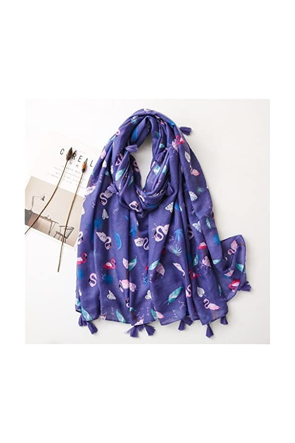 Yalych Foulard Châle Viscose Floral Lady Wrap Pashmina Étole Hijab 180 * 90Cm Décoration de la Robe Color : E, Size : 180cm*