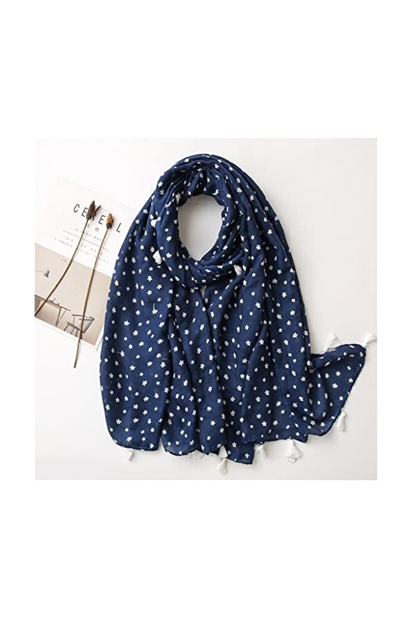 Yalych Foulard Châle Viscose Floral Lady Wrap Pashmina Étole Hijab 180 * 90Cm Décoration de la Robe Color : E, Size : 180cm*