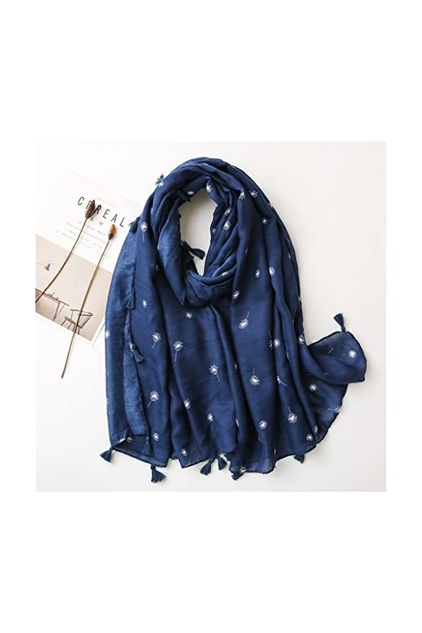 Yalych Foulard Châle Viscose Floral Lady Wrap Pashmina Étole Hijab 180 * 90Cm Décoration de la Robe Color : E, Size : 180cm*