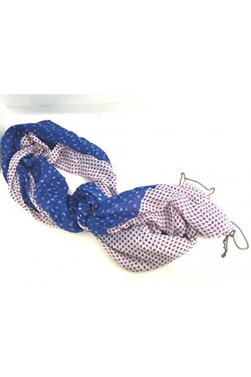 SCIARPA DONNA ARMANI JEANS PASHMINA LOGATA CON CATENE BLU AJ15CA09