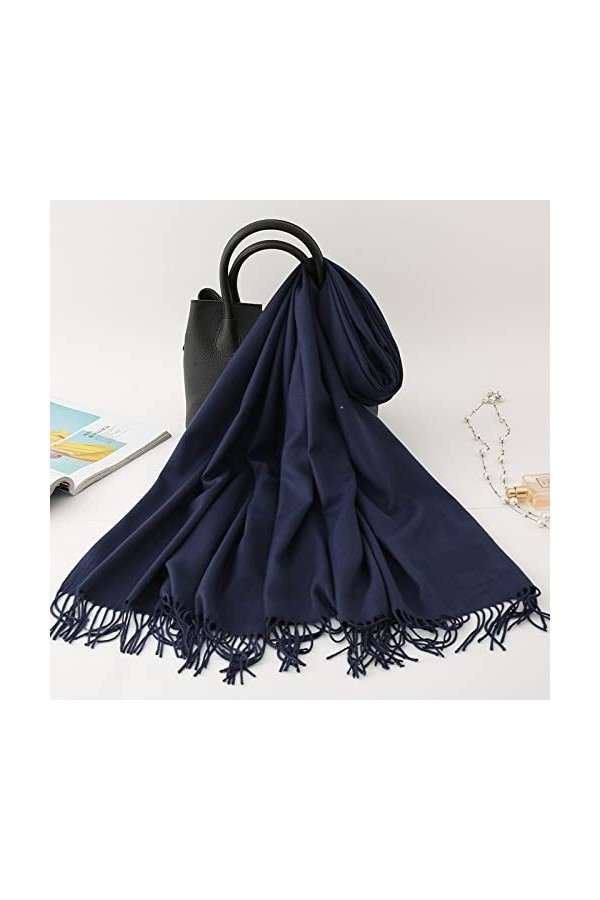 Écharpe pour femme - Écharpes en cachemire pour femmes Châles et écharpes en pashmina doux Couleur unie Long Grand Hiver Chau