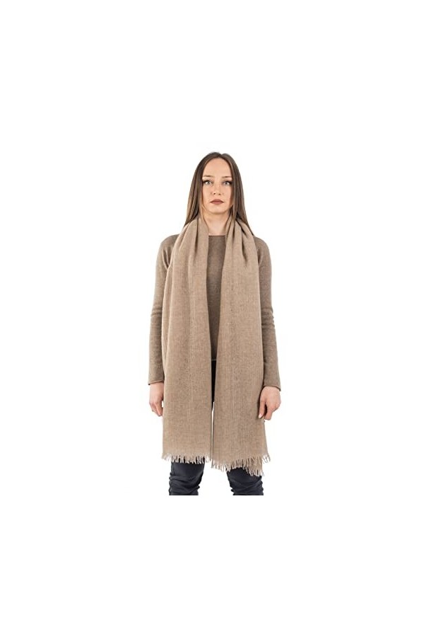 DALLE PIANE CASHMERE - Pashmina 100% cachemire - Made in Italy - Femme, Couleur: Vison, Taille unique