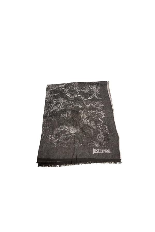 Just Cavalli Pashmina Écharpe serpent Noir/gris, Noir , taille unique