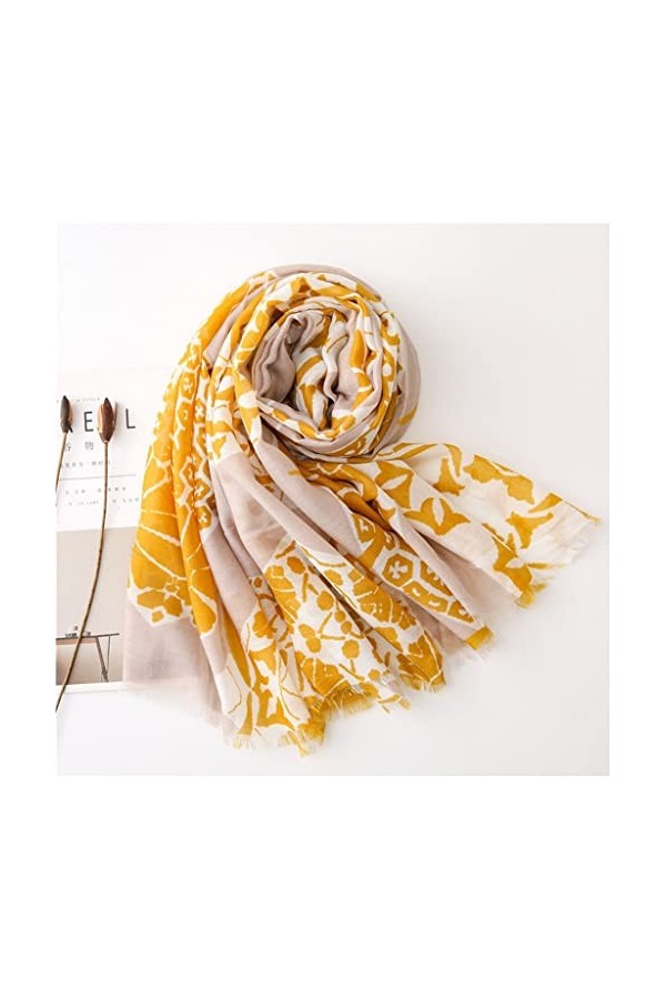 Kigauru Écharpe Femmes Chine Pure Floral Fringe Viscose Châle Écharpe Printemps Été Wrap Pashmina Étole Foulard Bufandas Col