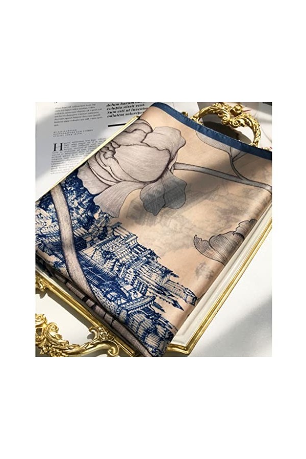 Yalych Soie Wrap Pashmina Hangzhou Printemps Automne Long Châle Cadeau Lady Real 100% Soie Satin Accessoires pour vêtements