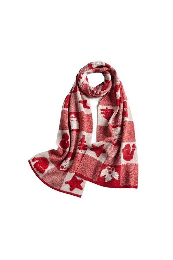Couple Foulard Châle Pure Laine Douce Femmes Pashminas Enveloppe pour Mariage Soirée Noël Nouvel An Anniversaire,Red