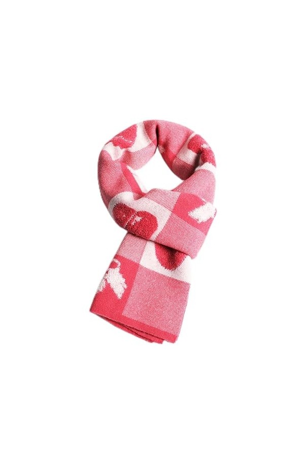 Couple Foulard Châle Pure Laine Douce Femmes Pashminas Enveloppe pour Mariage Soirée Noël Nouvel An Anniversaire,Red