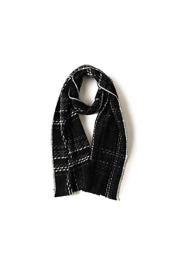 Foulard en Soie, Couverture Foulards Femmes Hiver Épais Surdimensionné Pashmina avec Gland Plaid Rayé Couverture Châle Doux É