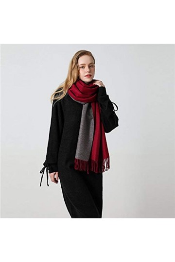 TWDYC Écharpe en Cachemire dhiver Femmes épais châles Chauds enveloppes Dame Foulards Solides Glands de Mode Couverture Pash