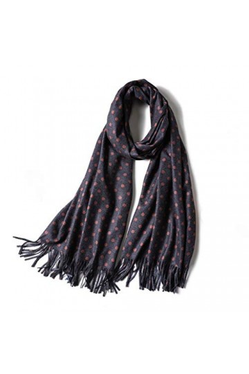 TWDYC Écharpe dhiver pour Femmes épais Cachemire Impression à Pois Double Face Pashmina châles Chauds enveloppes Grand Gland