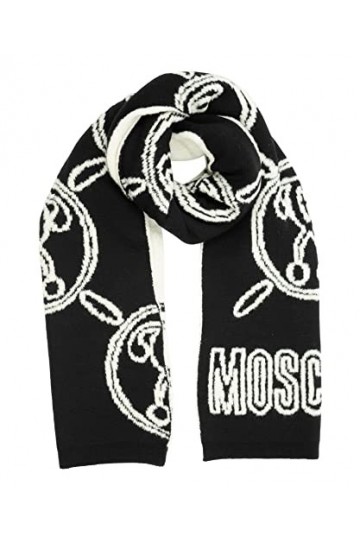 MOSCHINO femme Double question mark �charpe en laine black