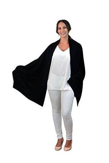 Mimi & Thomas Étui pashmina en châle rose 100% cachemire rose magenta dans une boîte cadeau