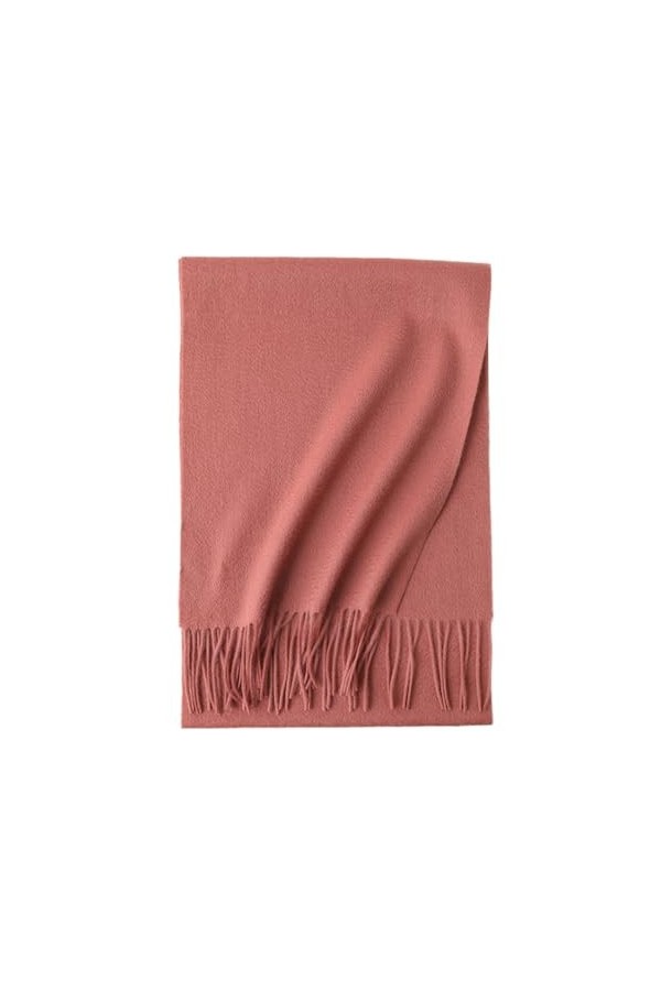Dvbfufv Écharpe en cachemire pour femme et homme - Solide - Pour lhiver - Pashmina - Chaud et doux, rouge clair, taille uniq