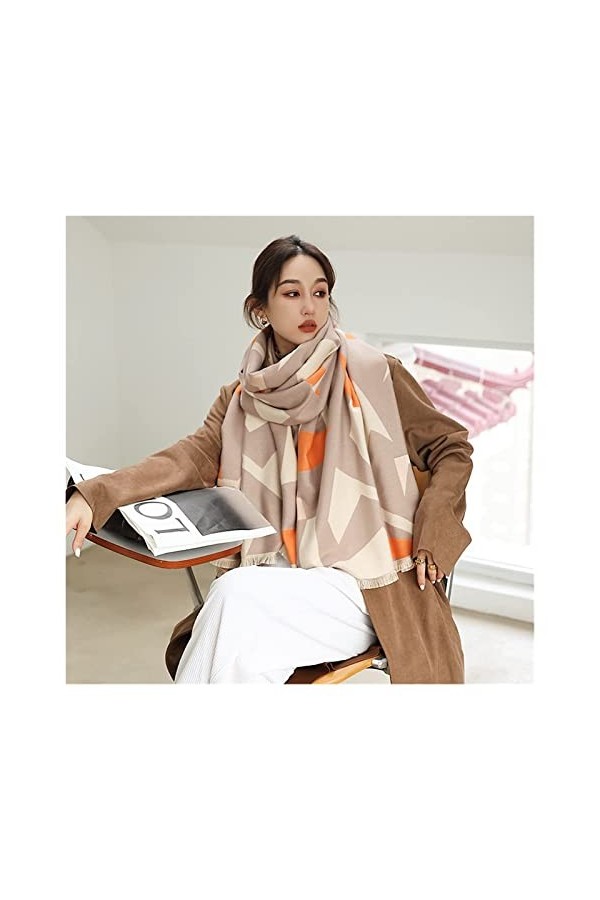 écharpe 2021 Nouvelle écharpe en Laine Hiver Géométrie Couverture Foulard Marque Femmes Écharpes Chaud Pashmina Châles Wraps 