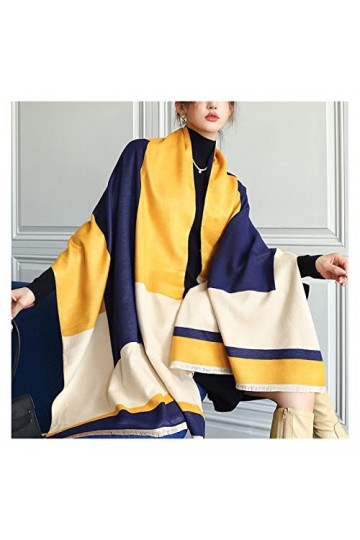 écharpe 2021 Nouvelle écharpe en Laine Foulard Recto-Verso Femmes Foulards dhiver Géométrie Pashmina Châles Chauds Wraps Cou