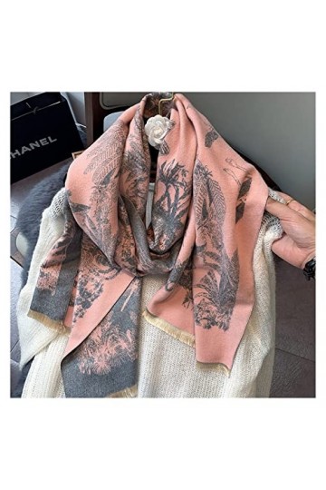 écharpe 2021 Nouvelle écharpe en Laine Marque Femmes Écharpes dhiver Floral Pashmina Chaud Châles Wraps Couverture Épaisse C