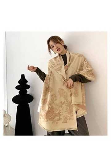 écharpe 2021 Nouvelle écharpe en Laine Marque Femmes Écharpes dhiver Floral Pashmina Chaud Châles Wraps Couverture Épaisse C