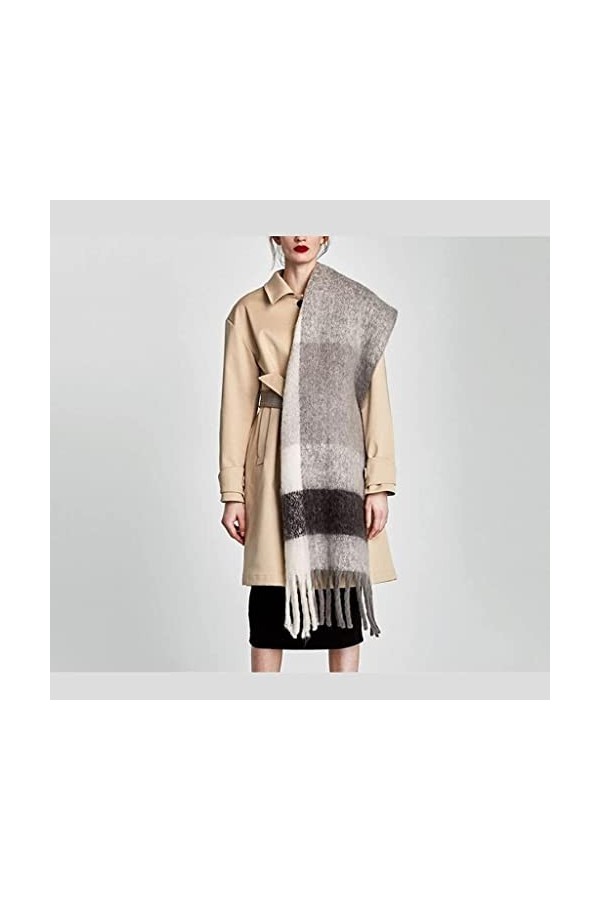 Samnuerly Écharpe dhiver, écharpe à Carreaux pour Femmes châles et enveloppes Chauds dhiver Bandana Pashmina Longue Couvert