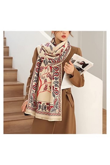 écharpe 2021 Nouvelle écharpe en Laine Noix de cajou Femmes Écharpes dhiver Floral Pashmina Châles Chauds Wraps Couverture é