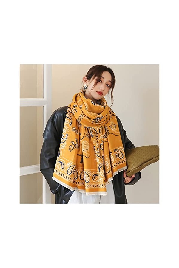 écharpe 2021 Nouvelle écharpe en Laine Noix de cajou Femmes Écharpes dhiver Floral Pashmina Châles Chauds Wraps Couverture é