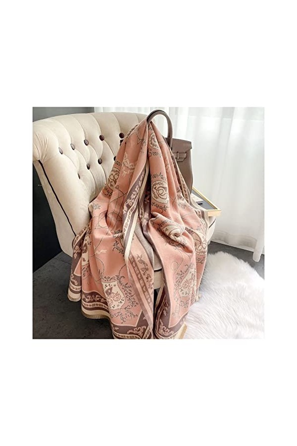 écharpe 2021 Nouvelle écharpe en Laine Femmes Écharpes dhiver Rétro Fleur Imprimer Pashmina Chaud Châles Wraps Couverture Co